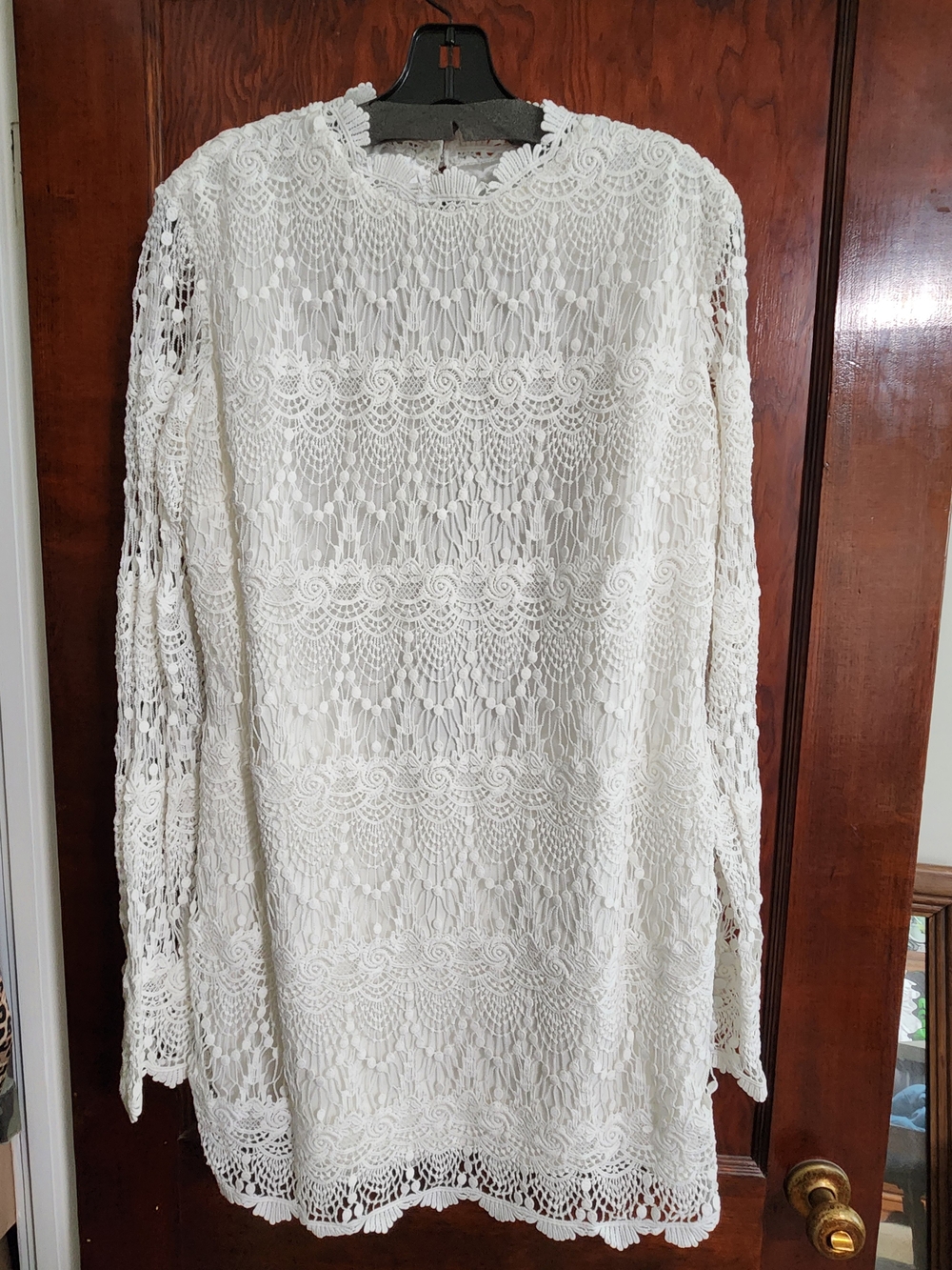 Daughters Of Simone Kellen Crochet Lace Bridal Mini Dress